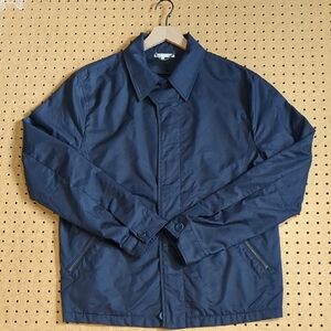 Helmut Lang Harrington Navy Button Down Nylon Jacket